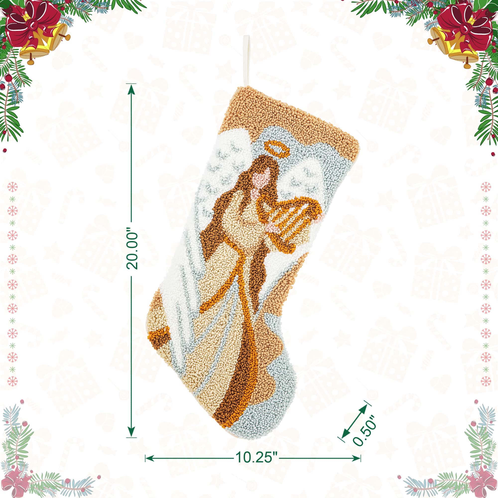 Glitzhome® 20" Angel Hooked Stocking